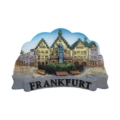 Abbildung von 3D Frankfurt Deutschland Kühlschrankmagnet Touristische Souvenirs Harz Magnetische Aufkleber Home &amp; Kitchen Dekoration aus China