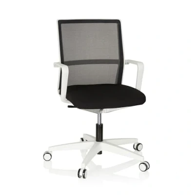 Abbildung von hjh OFFICE 608905 Bürostuhl Move TEC NET 3D Stoff/Netz Weiß/Schwarz Drehstuhl für dynamisches &amp; gesundes Sitzen