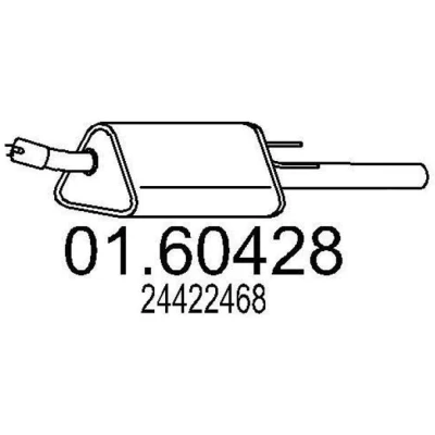 Abbildung von MTS 01.60428 Endschalldämpfer 910 OPEL: Vectra B Limousine, Caravan, CC