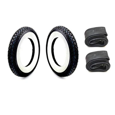 Abbildung von Streetparts24 2X Weißwand Reifen Schlauch Satz Set 3.50 10 Zoll 4PR 51J für Roller/Scooter, Hercules CV DAX 50 ST70 ZB50 Monkey