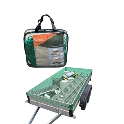Abbildung von AVOID Anhängernetz Gepäcknetz Ladungssicherungsnetz Hochflexibles und dehnbares Kofferraum, Auto Containernetz Sicherheitsnetz Elastisches Grün (150 x 200 cm)