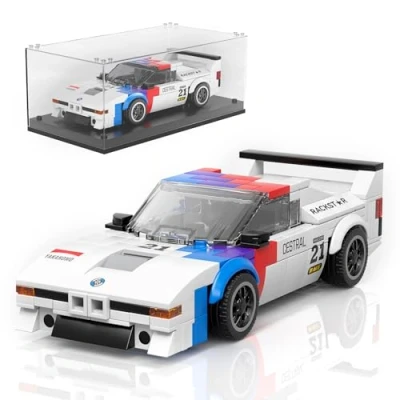 Abbildung von Mould King 27062 Technik Speed Champion Auto Bausteine M1 Rennwagen Klemmbausteine Sportwagen Bauspielzeug mit Acryl Vitrine Modellautos zum Sammeln (363 Teile)