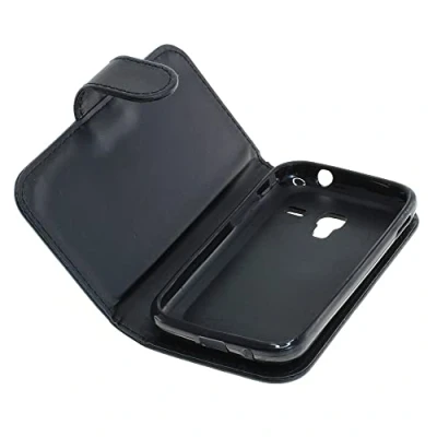Abbildung von Mobilfunk Krause Book Case Etui Handytasche Tasche Hülle für Samsung GT S7500 / (Schwarz)