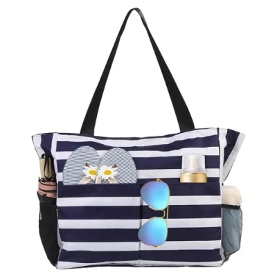 Abbildung von TAHAVICE Strandtasche Damen mit Reißverschluss, Große xxl Familie, Badetasche Wasserdicht, Beach Bag Tote für Strand Reisen Pool Fitnessstudio