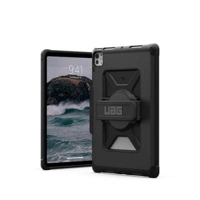 Abbildung von URBAN ARMOR GEAR Metropolis Handstrap Case Apple iPad Pro 11 Hülle (M4 / 2024) (360 Grad drehbare Handschlaufe, Pencil 2 Stift Halter) schwarz