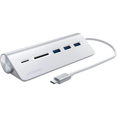 Abbildung von Satechi Type C Aluminium USB Hub &amp; SD Kartenleser silber ST TCHCRS