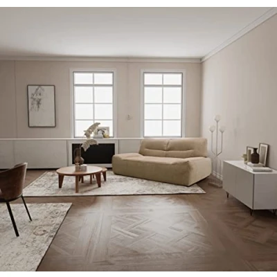Abbildung von DOMO. collection Sofa Boho, 2 Sitzer Couch im Boho Style, 2er Sofa, Bigsofa Garnitur Polstersofa, 200 x 109 81 cm (BxTxH), beige