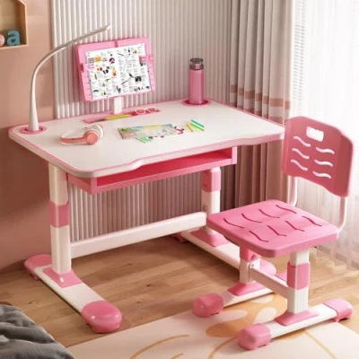 Abbildung von joukares Funktionales Schreibtisch und Stuhl Set für Kinder, ergonomisch, höhenverstellbar, Kinderschreibtisch mit Kipp Desktop, Studentenschule Aufbewahrungsschublade Jungen
