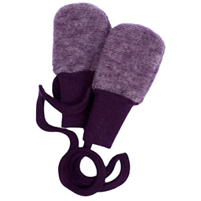 Abbildung von Cosilana, Baby Fleece Fäustel ohne Daumen, 60% Wolle (kbT), 40% Baumwolle (kbA) (1, Lila melange)