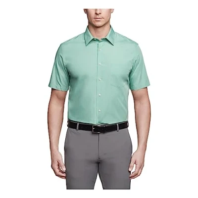 Abbildung von Van Heusen Herren Short Sleeve Dress Shirt Regular Fit Poplin Solid Klassisches Hemd, Laub, 44 cm Hals