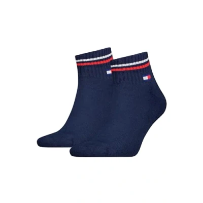 Abbildung von Tommy Hilfiger Unisex Quarter Retro 2ER PACK Socken, Größe: 39 42, Dark navy