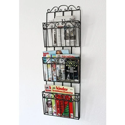 Abbildung von DanDiBo Zeitungsständer Wandregal 09911 Magazinhalter 101 cm Küchenregal Zeitungshalter