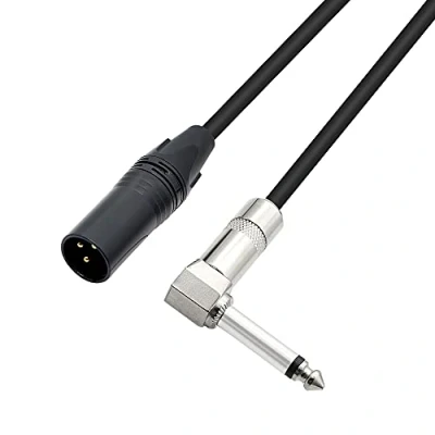 Abbildung von PNGKNYOCN Verbindungskabel für Soundbox, Mikrofon, Verstärker etc., rechtwinklig, 6,35 mm Mono auf XLR 3 polig, 90 Grad 1/4 Stecker Stecker, 50 cm