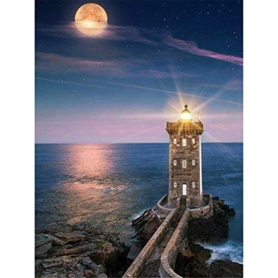 Abbildung von Puzzle 3000 Teile Erwachsene Leuchtturm am Meer, Farbenfrohes für und Kinder ab 14 Jahren Klassische Puzzles Geschicklichkeitsspiel die ganze Familie 48.03x31.88 Zoll (122 x 81c