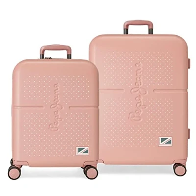Abbildung von Pepe Jeans Laila Kofferset Rosa 55/70 cm starrer ABS Verschluss Integrierter TSA 116L 7,54 kg 4 Doppelrollen Handgepäck