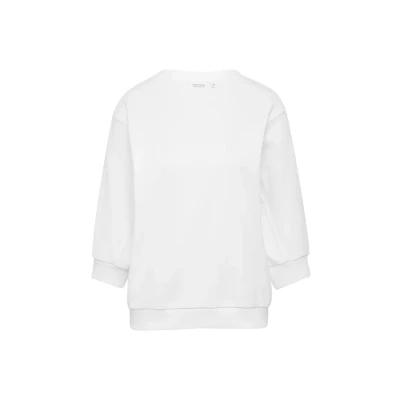 Abbildung von comma casual identity MIT 3/4ÄRMELN Sweatshirt, Damen, Größe: 34, Weiß