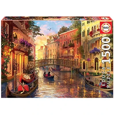 Abbildung von Educa Puzzle 1500 Teile für Erwachsene Sonnenuntergang in Venedig, und Kinder ab 14 Jahren, Italien (17124)