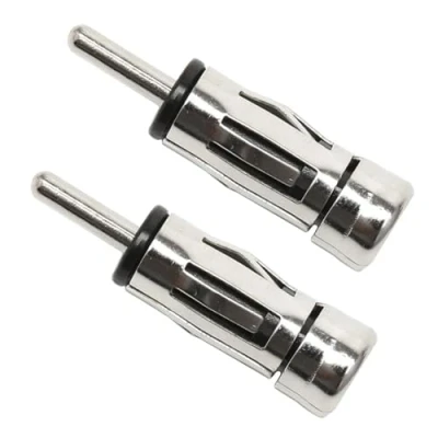 Abbildung von Yoezuo 2 Stück Antennenadapter Autoradio Din Male auf ISO Buchse Antennen Adapter Universal Radioadapter Auto KFZ Antenne Antennenadapter, Silber