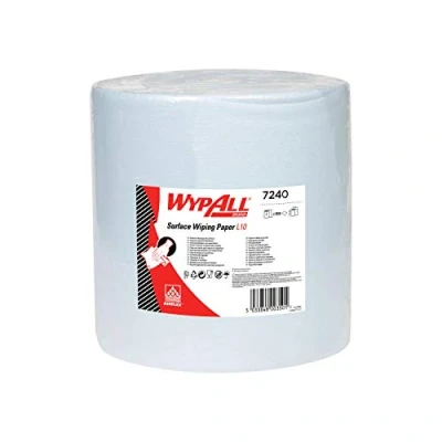 Abbildung von WypAll L10 Oberflächenwischpapier 7240 Jumbo Xtra Wischerrolle 1 blaue Rolle x 1.000 Papierwischer