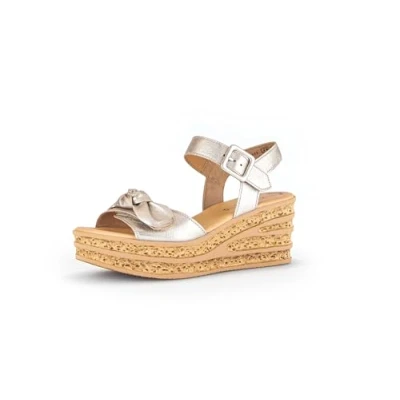 Abbildung von Gabor Damen Keilsandalen, Frauen Sandalen,Best Fitting,offene Schuhe,Strandschuhe,Keilsandaletten,Keilabsatz,Wedge Heel,hoch,Puder,37.5 EU / 4.5 UK