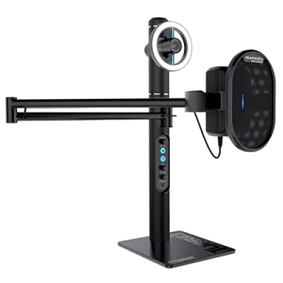 Abbildung von Marantz Professional Turret Komplettes Podcast System mit Full HD Webcam, USB Kondensatormikrofon Pop Filter, dimmbarem LED Lichtring und internem Hub