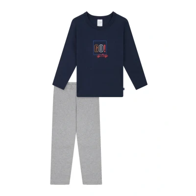Abbildung von Schiesser Pyjama Nachtwäsche Set für Kinder, Größe: 92, Dunkelblau