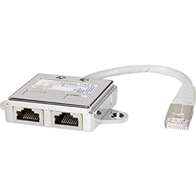 Abbildung von EFB Elektronik K5126.015 ‚ RJ 2 X 45 Weiß Kabel Schnittstelle und Netzteil