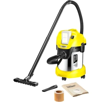 Abbildung von Kärcher WD 3 Battery Premium, 300 W, Trommel Vakuum, Trocken&amp;Nass, Staubbeutel, 17 l, Filterung SOLO