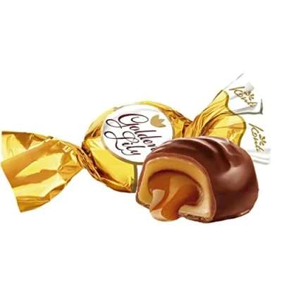 Abbildung von Toffikonfekt &quot;Golden Lily&quot; mit einer Füllung Milchgeschmack (22,1%) in kakaohaltiger Fettglasur 1 kg