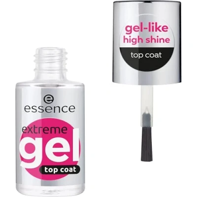 Abbildung von essence extreme GEL top coat, Überlack, Nr. 01, Transparent, langanhaltend, glättend, schützend, glänzend, vegan, ohne Mikroplastikpartikel, Konservierungsstoffe, Parfüm, 1er Pack (8ml)