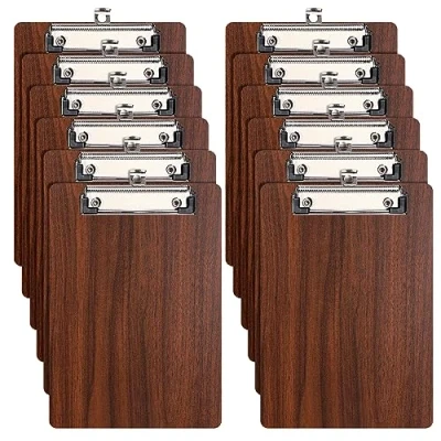 Abbildung von Klemmbrett A5 Holz,12 Stück Klemmbretter mit Metalklemme,Schreibbrett Schreibplatte Clipboard Zwischenablage