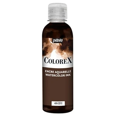 Abbildung von Pébéo Colorex Tinte 250 ML Sepia Aquarell mit samtigem Finish Zeichentusche Multi Tool Alle Medien