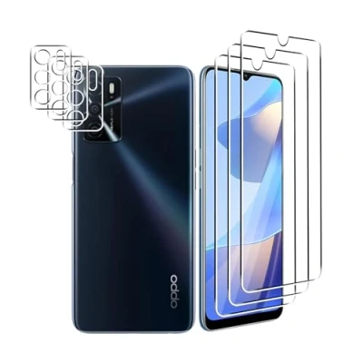 Abbildung von Ljietr 3+3 Stück Schutzfolie für OPPO A16s 4G Panzer Schutz Glas, 3 Panzerfolie und Kamera Schutzglas, HD Displayschutzfolie, 9H Härte