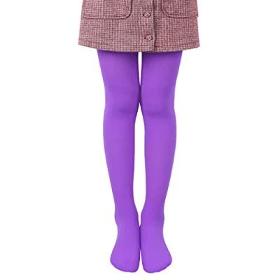 Abbildung von L&amp;K II Mädchen Ballett Strumpfhose Tanzstrumpfhose mit Fuß 80 DEN Blickdicht Mikrofaser Farbig 27251 Lila 134/140