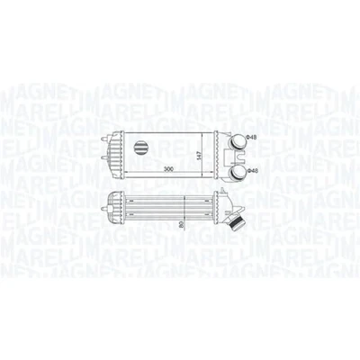 Abbildung von MAGNETI MARELLI 351319205110 Ladeluftkühler CITROËN: Berlingo / First I Kastenwagen, Xsara Picasso, PEUGEOT: Partner Combispace