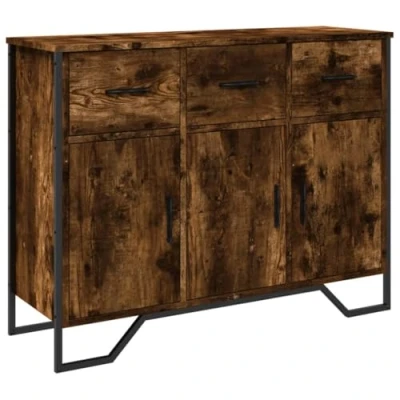 Abbildung von vidaXL Sideboard Räuchereiche 97x32,5x74,5 cm Holzwerkstoff (1 St)