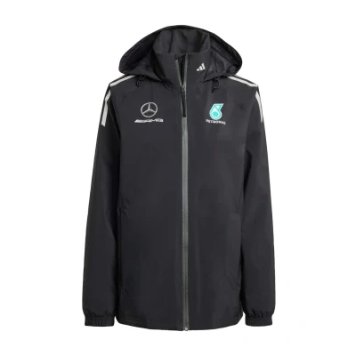 Abbildung von adidas Damen MERCEDES AMG PETRONAS FORMULA ONE TEAM MECHANICS RAIN JACKET WOMEN, Black/Reflective Silver, XXS
