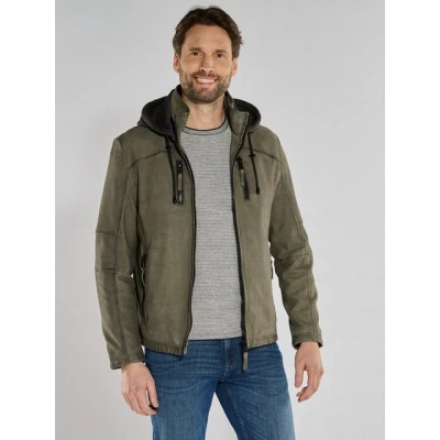Abbildung von Engbers Lederjacke mit abnehmbarer Kapuze