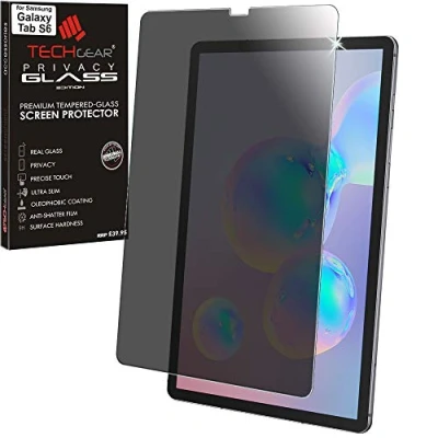 Abbildung von TECHGEAR Antispy Privatsphäre Schutzfolie kompatibel mit Samsung Galaxy Tab S6 10,5 (SM T860 /SM T865 Serie) PRIVACY Displayschutzfolie aus gehärtetem Glas