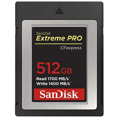 Abbildung von SanDisk Extreme PRO CFexpress Speicherkarte Typ B 512 GB (Lesegeschwindigkeiten bis 1700 MB/s, für RAW 4K Video, XQD Kompatibilität, RescuePro Deluxe Wiederherstellung Software)