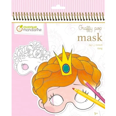 Abbildung von Avenue Mandarine Malvorlage Maskenmalbuch Graffy Pop Mädchen, 24 Blatt