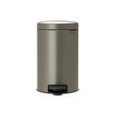 Abbildung von NewIcon Treteimer 12 Liter mit Kunststoff Inneneimer Platinum Brabantia
