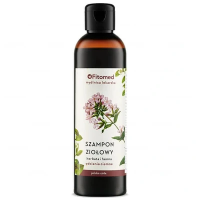Abbildung von Fitomed Natual Shampoo für Dunkles Haar 250ml Farbverstärkung Haarshampoo ohne Sulfate Parabene und Silikone mit Henna Schwarzem Tee
