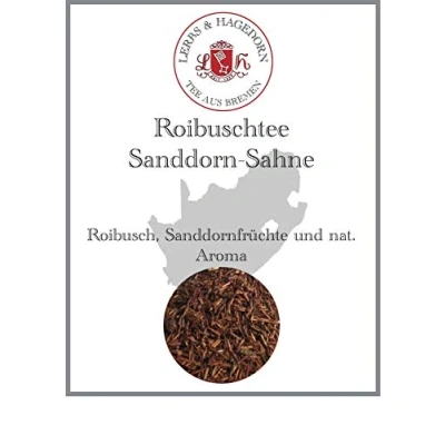 Abbildung von Lerbs &amp; Hagedorn, Roibuschtee Sanddorn SahneSanddorn und Sahne Geschmack 250g (ca. 21 Liter) Mit Ganzen Sanddornfrüchten
