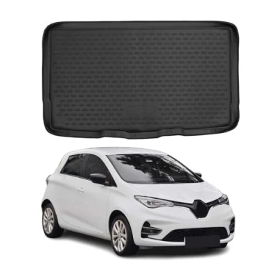 Abbildung von OMAC Kofferraummatte Kofferraumwanne kompatibel mit Renault Zoe 2019 2021 Gummi TPE Schwarz