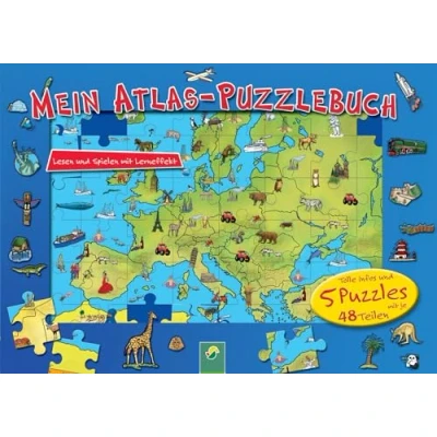 Abbildung von Mein Atlas Puzzlebuch für Kinder ab 6 Jahren: Tolle Infos und 5 Puzzles mit je 48 Teilen. Lernen spielen Lern Effekt