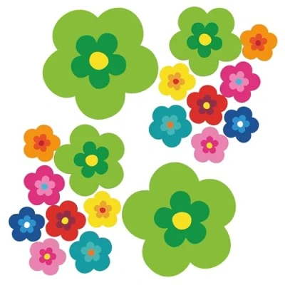 Abbildung von tradercat pril Blumen Sticker I autoaufkleber 18 Stück als Set Retro Aufkleber für Jede Glatte Oberfläche, ideal Ihr Auto prilblumen (Grün)