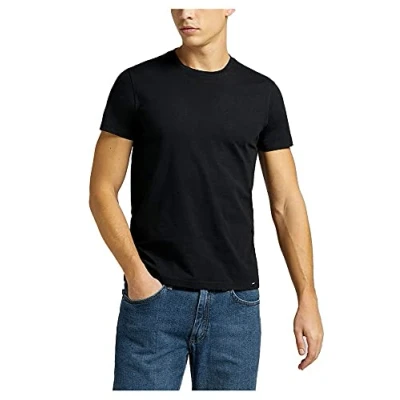 Abbildung von Lee Herren Twin Pack Crew Black T shirts, Schwarz, XL