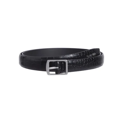 Abbildung von Calvin Klein SLIM Buckle BELT Croco Gürtel black, Damen, Größe: 115, Black