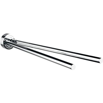 Abbildung von EMCO Polo Handtuchhalter zweiarmig zur Wandmontage, starre Badetuchhalter aus Metall, hochwertige Handtuchstange für zwei Handtücher, chromfarben, Sonstige
